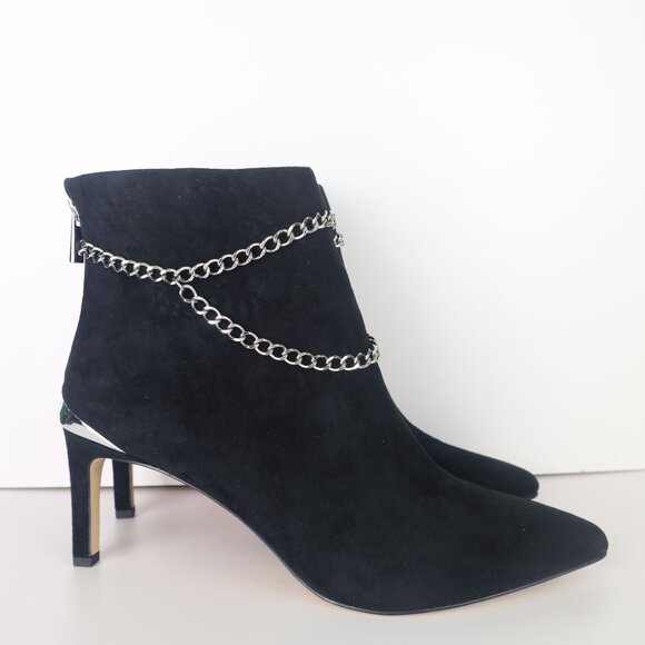 BCBGeneration Womens Midlan Suede Zipper Ankle Boots Black 10 Medium (B M)- 0054 - Picture 2 of 16